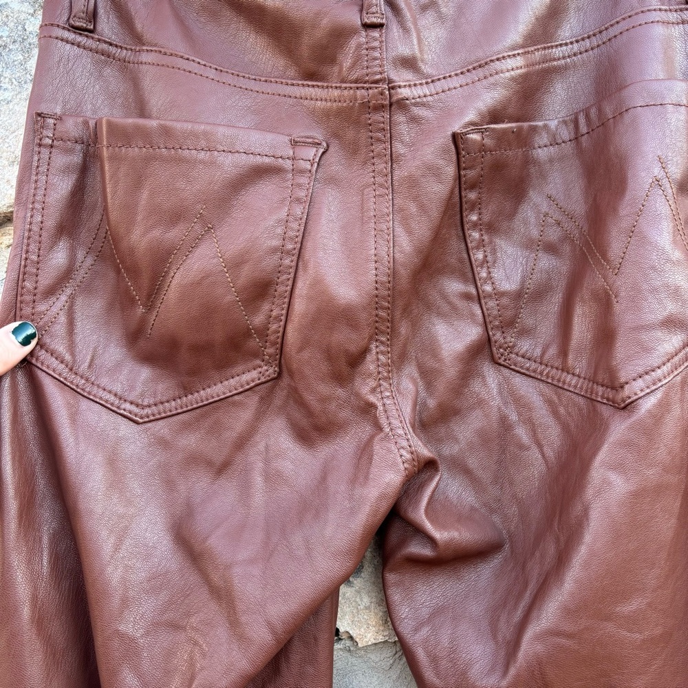 Mother faux leather brown pants size 27 - Picture 3 of 7